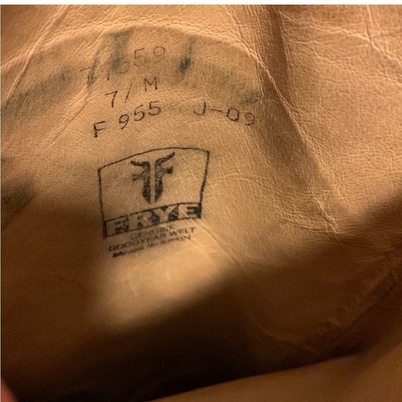 FRYE Dorado Tall Knee High Leather Riding boots Cream Tan Buckle Distressed - Picture 13 of 16